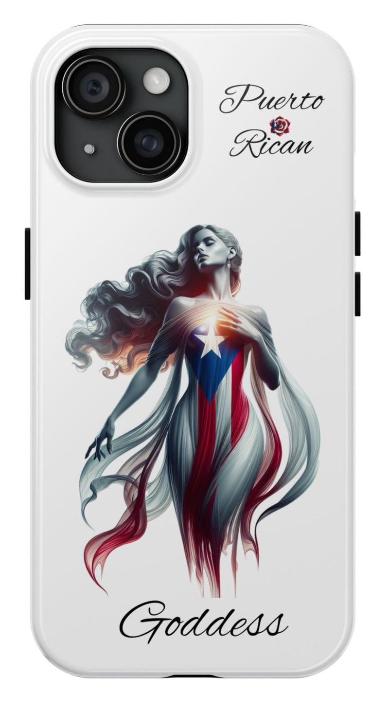 Puerto Rican Goddess White Tough iPhone case - Puerto Rico Flag 🇵🇷🥁 - Weeeepa!