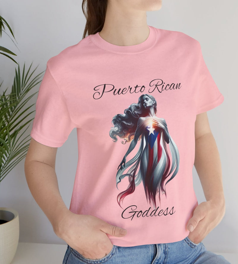 Puerto Rican Goddess - Puerto Rico Flag - Puertorriqueña - Diosa Puertorriqueña, Jersey Short Sleeve Tee