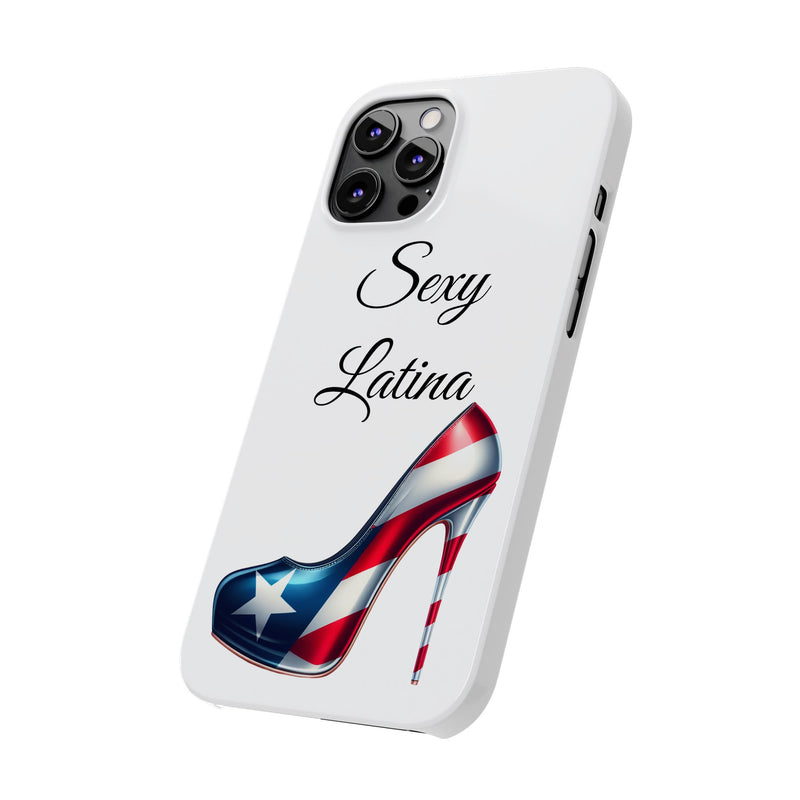 Puerto Rico Flag Sexy Latina Stiletto White Slim Phone Cases - Rico Flag π΅π·π₯ -Weeeepa!, Puertoriquena