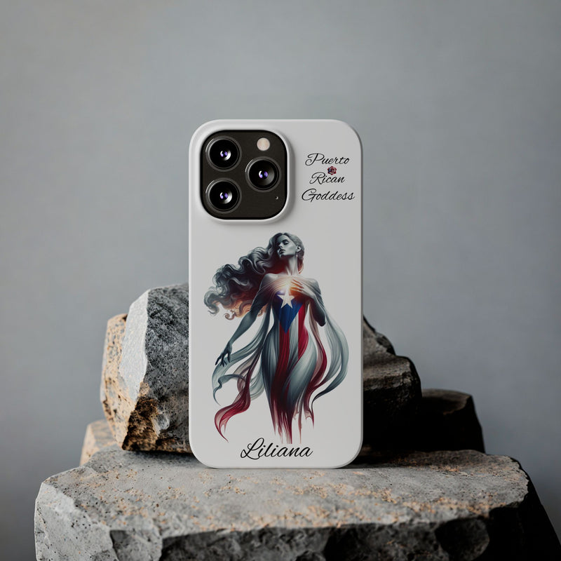 Personalized Puerto Rican Goddess White Slim iPhone Cases - Puerto Rico Flag π΅π·π₯ - Weeeepa!, Puertoriquena