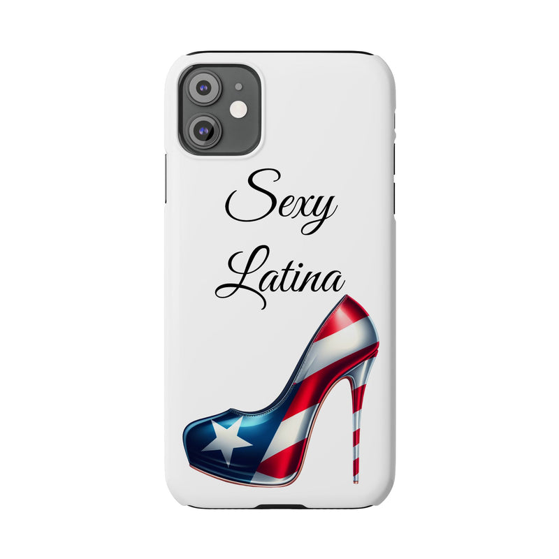 Puerto Rico Flag Sexy Latina Stiletto White Slim Phone Cases - Rico Flag π΅π·π₯ -Weeeepa!, Puertoriquena