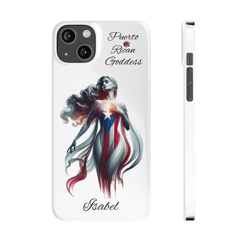 Personalized Puerto Rican Goddess White Slim iPhone Cases - Puerto Rico Flag π΅π·π₯ - Weeeepa!, Puertoriquena