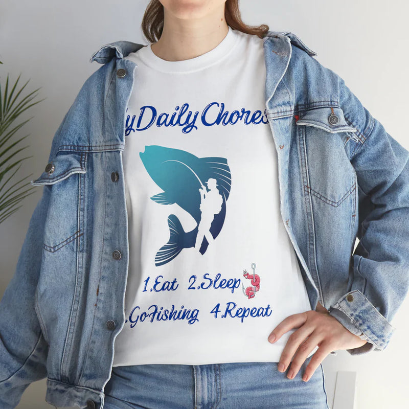 Fishing T Shirt - My Daily Chores, Eat, Sleep, Go Fishing and Repeat. View on Etsy Copy Active