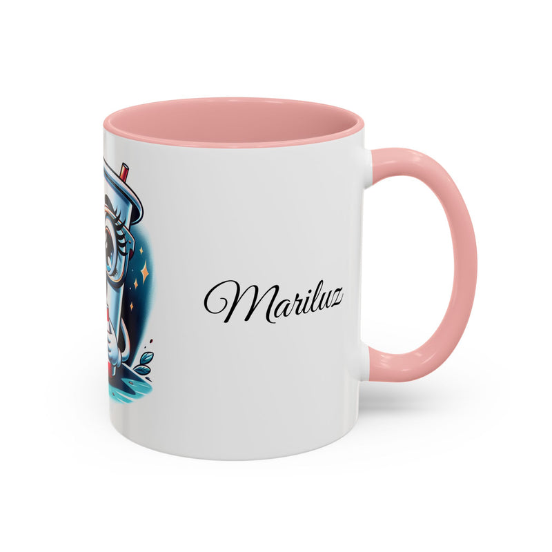 Coffee Mug - Reading Cup Mug - Puerto Rican Flag Design - Personalized Name - Book Lovers Gift
