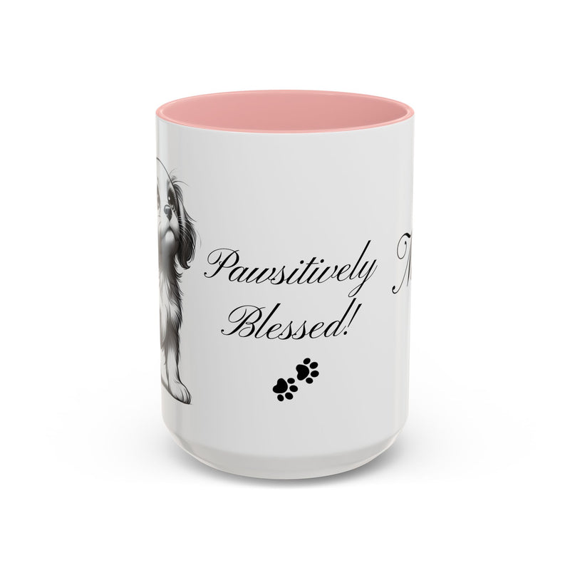 Personalized "Pawsitively Blessed!" Puppy Accent Coffee Mug (11, 15oz)
