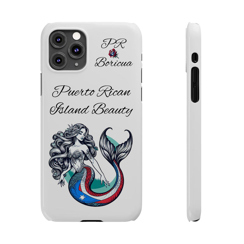 Puerto Rican Island Beauty Mermaid White Slim designer Phone Case - Puerto Rico Flag π΅π·π₯ -Weeeepa!