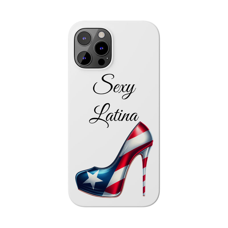 Puerto Rico Flag Sexy Latina Stiletto White Slim Phone Cases - Rico Flag π΅π·π₯ -Weeeepa!, Puertoriquena