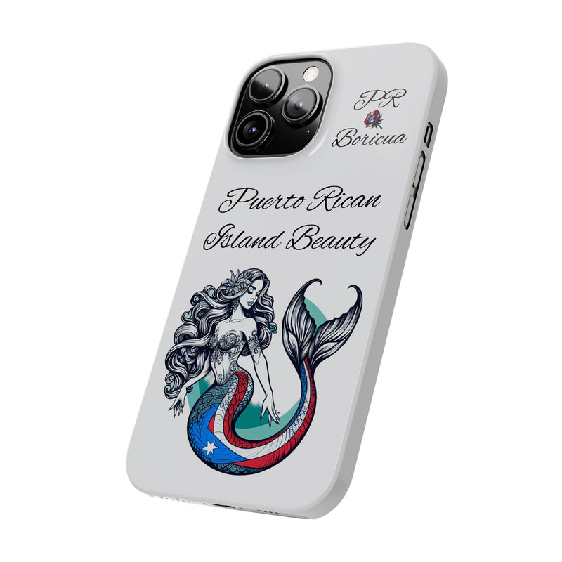 Puerto Rican Island Beauty Mermaid White Slim designer Phone Case - Puerto Rico Flag π΅π·π₯ -Weeeepa!