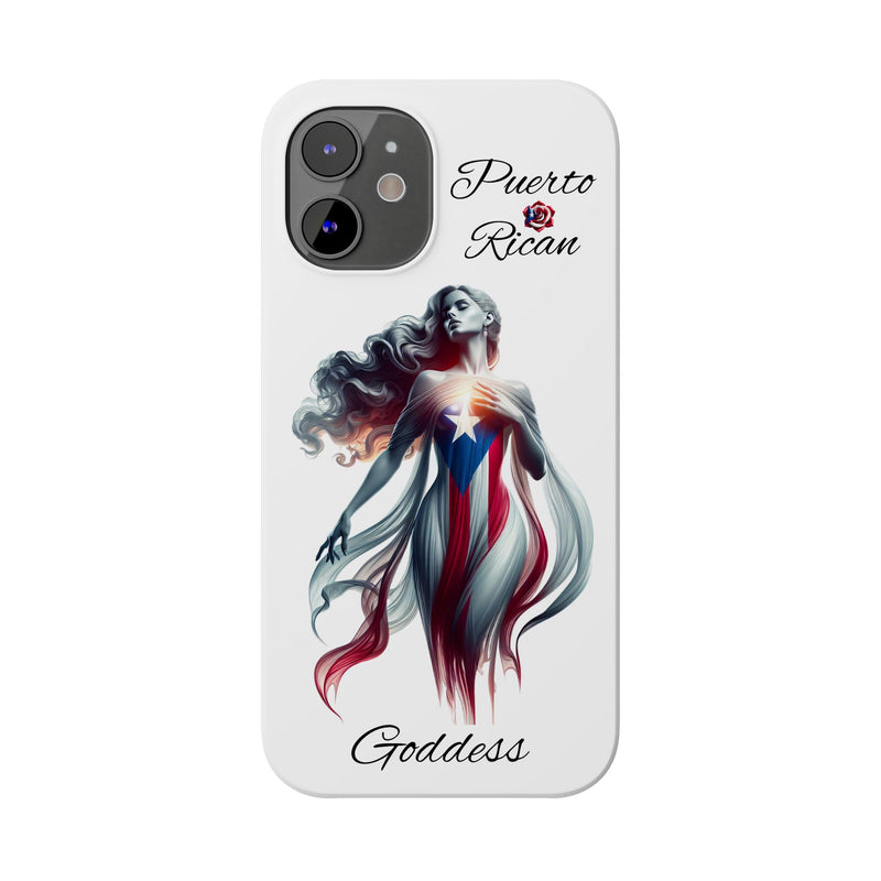 Puerto Rican Goddess White Slim Phone Cases - Rico Flag π΅π·π₯ -Weeeepa!, Puertoriquena