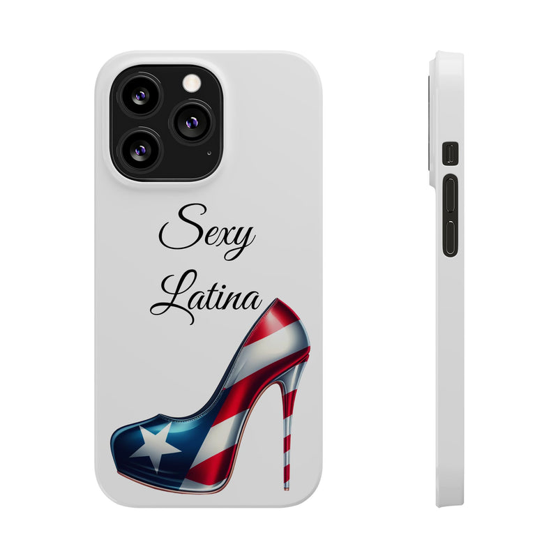 Puerto Rico Flag Sexy Latina Stiletto White Slim Phone Cases - Rico Flag π΅π·π₯ -Weeeepa!, Puertoriquena