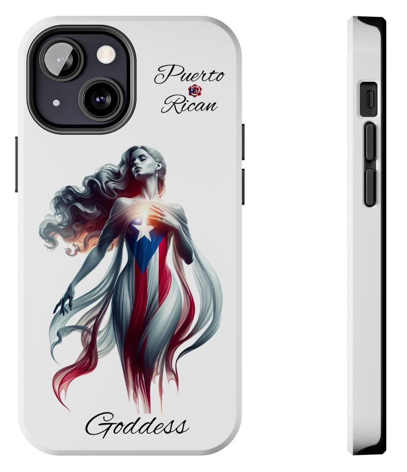 Puerto Rican Goddess White Tough iPhone case - Puerto Rico Flag 🇵🇷🥁 - Weeeepa!