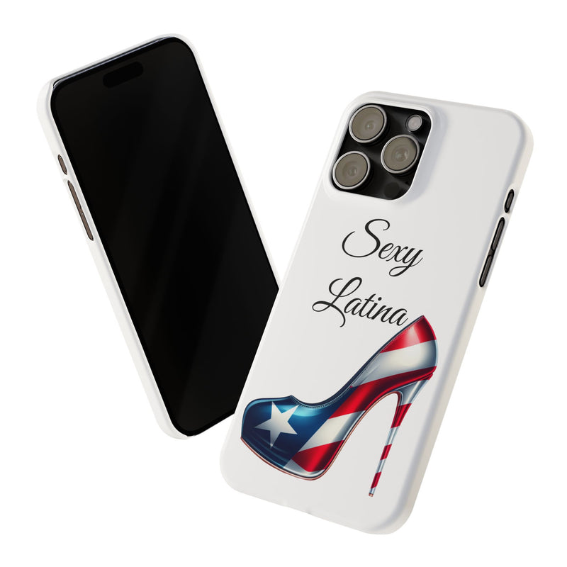 Puerto Rico Flag Sexy Latina Stiletto White Slim Phone Cases - Rico Flag π΅π·π₯ -Weeeepa!, Puertoriquena
