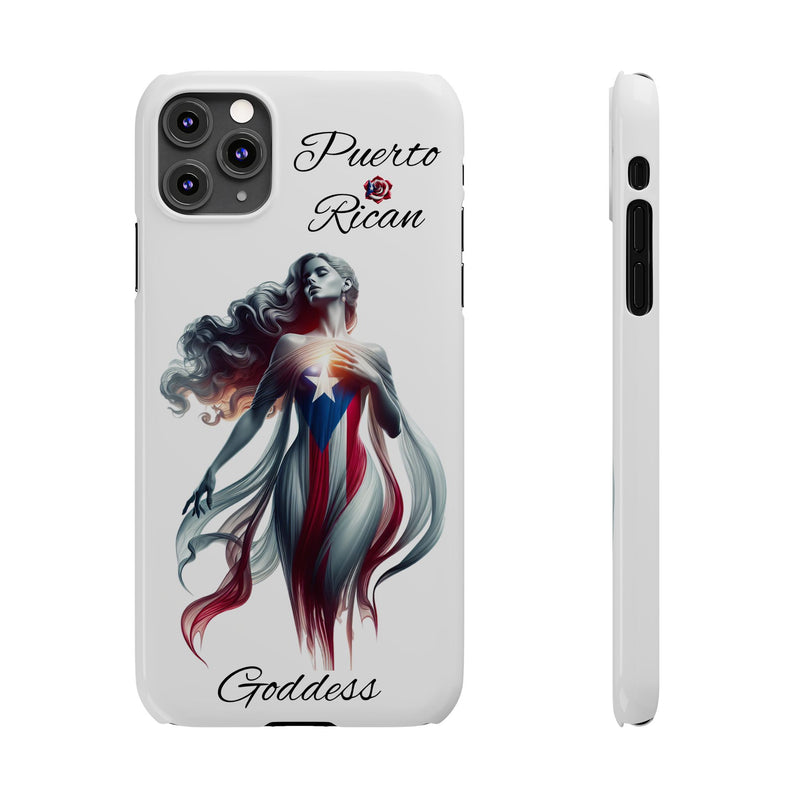 Puerto Rican Goddess White Slim Phone Cases - Rico Flag π΅π·π₯ -Weeeepa!, Puertoriquena