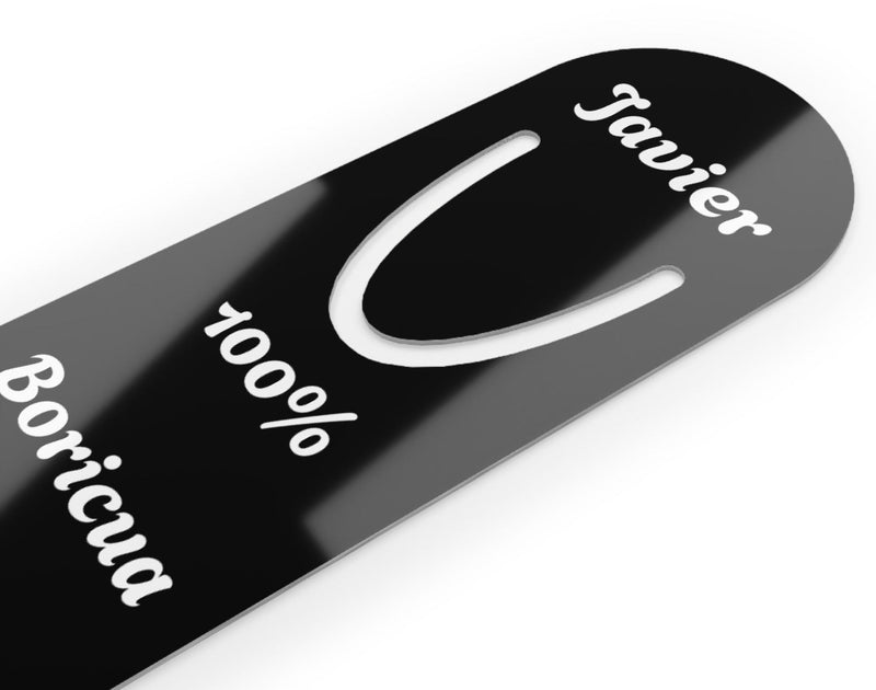 Personalized 100% Boricua Motorcycle Bookmark Puerto Rican Flag