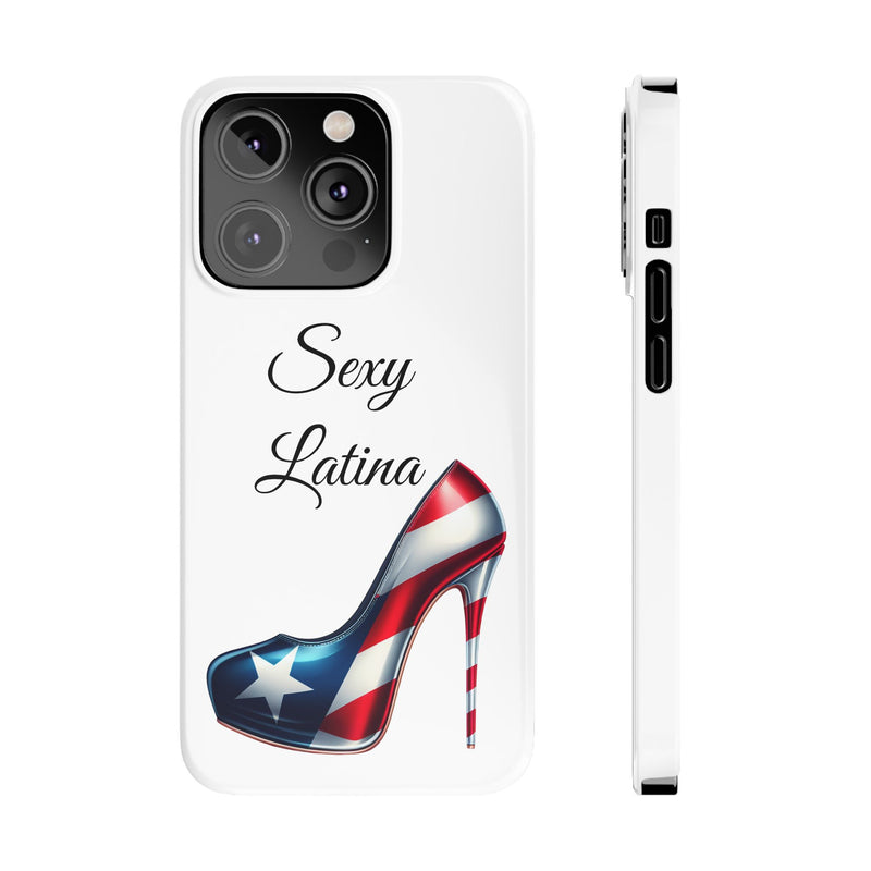 Puerto Rico Flag Sexy Latina Stiletto White Slim Phone Cases - Rico Flag π΅π·π₯ -Weeeepa!, Puertoriquena