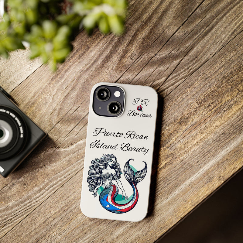 Puerto Rican Island Beauty Mermaid White Slim designer Phone Case - Puerto Rico Flag π΅π·π₯ -Weeeepa!