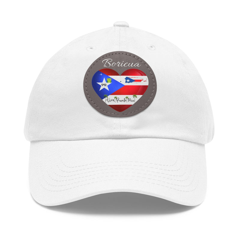 "I Love ❤️ Puerto Rico Flag & Map" Hat - with Leather Patch (Round) - Puerto Rico Flag, Latina hat, Latino hat, Gorra para la playa, Boricua, Puerto rican Pride..