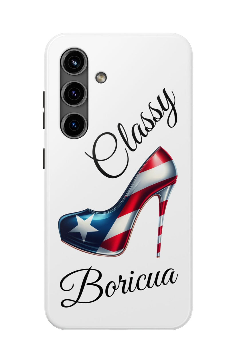 Galaxy Tough Phone Case Classy Boricua Stiletto - Puerto Rico Flag 🇵🇷🥁 -Weeeepa!