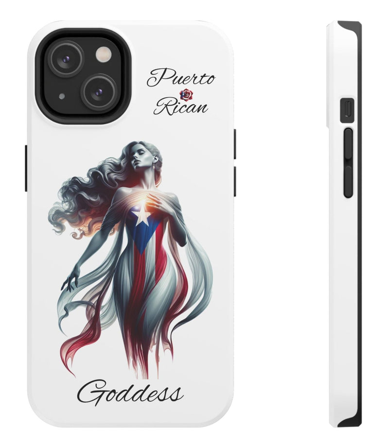 Puerto Rican Goddess White Tough iPhone case - Puerto Rico Flag 🇵🇷🥁 - Weeeepa!