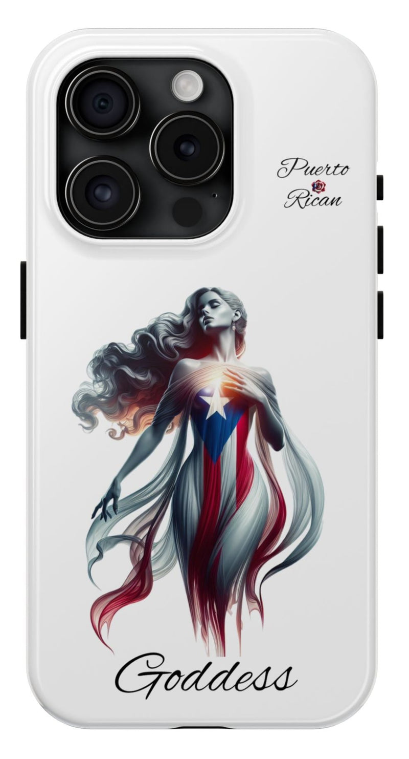 Puerto Rican Goddess White Tough iPhone case - Puerto Rico Flag 🇵🇷🥁 - Weeeepa!