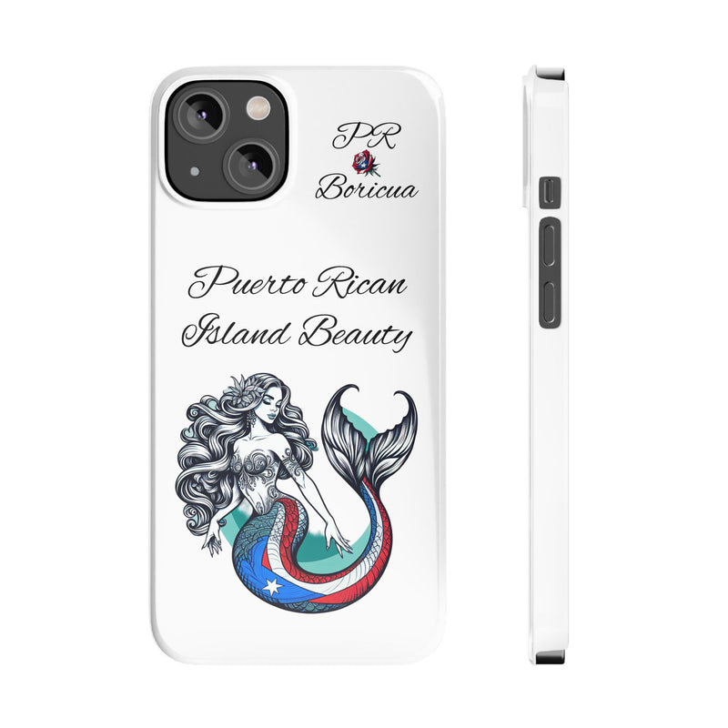 Puerto Rican Island Beauty Mermaid White Slim designer Phone Case - Puerto Rico Flag π΅π·π₯ -Weeeepa!