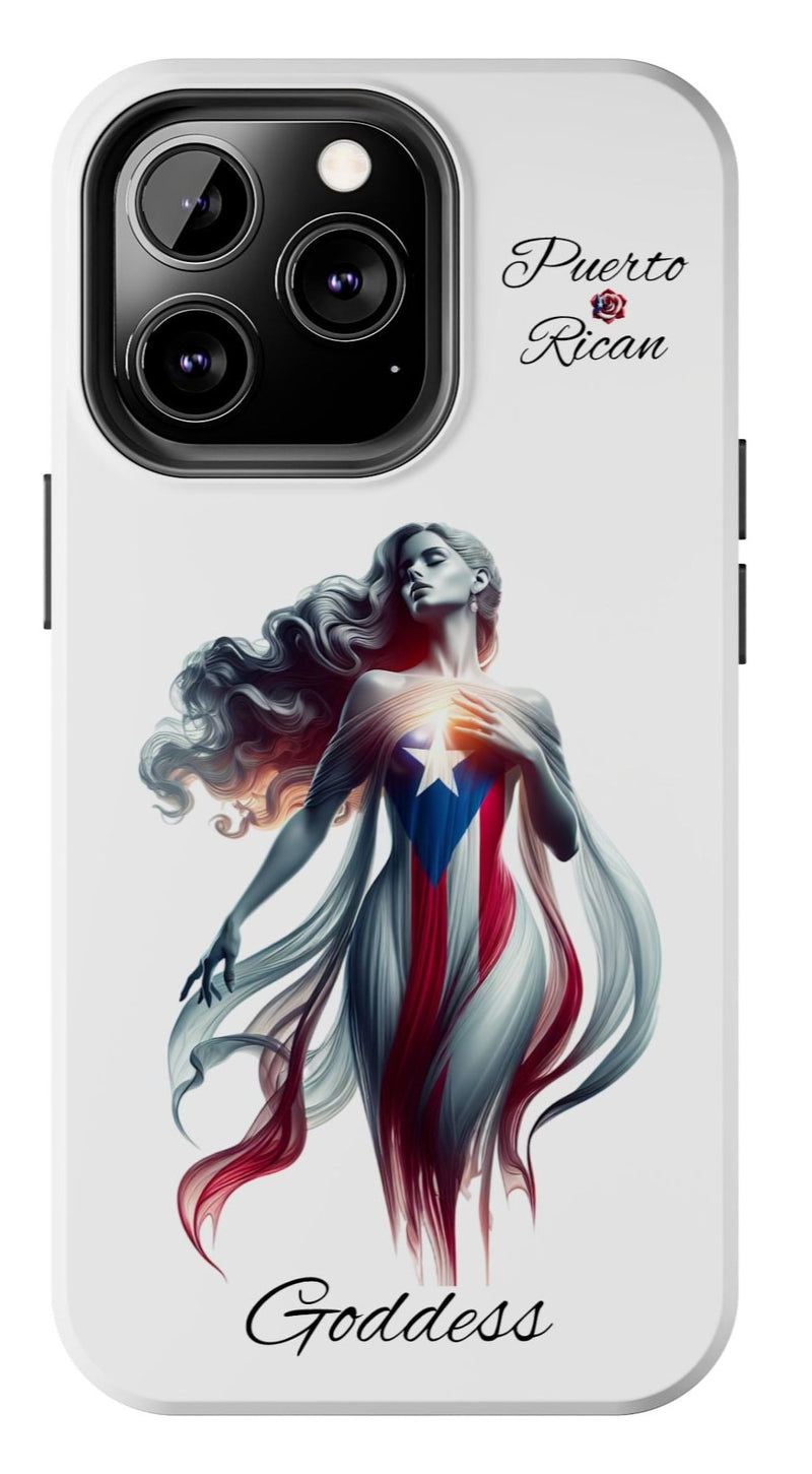 Puerto Rican Goddess White Tough iPhone case - Puerto Rico Flag 🇵🇷🥁 - Weeeepa!