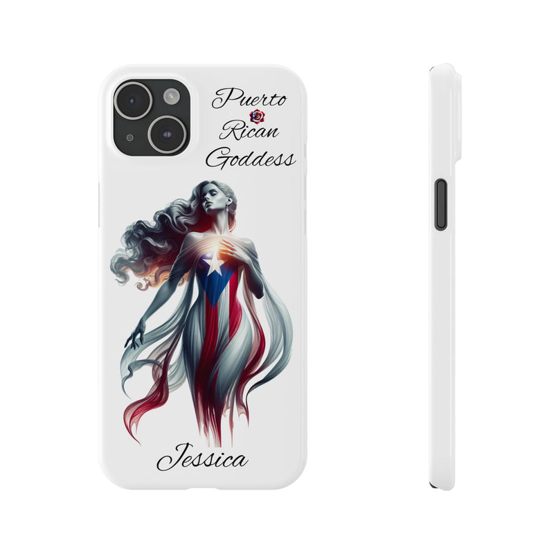 Personalized Puerto Rican Goddess White Slim iPhone Cases - Puerto Rico Flag π΅π·π₯ - Weeeepa!, Puertoriquena