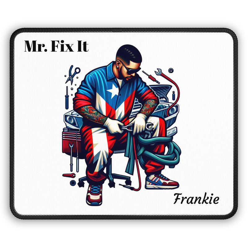 Gaming Mouse Pad - Personalized Mr. Fix It Puerto Rican Heritage Boricua Latino Mechanic