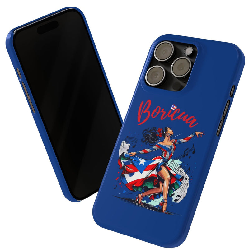 Boricua Puerto Rico Flag π΅π·π₯ Blue Slim Phone Cases -Weeeepa!, Puertoriquena