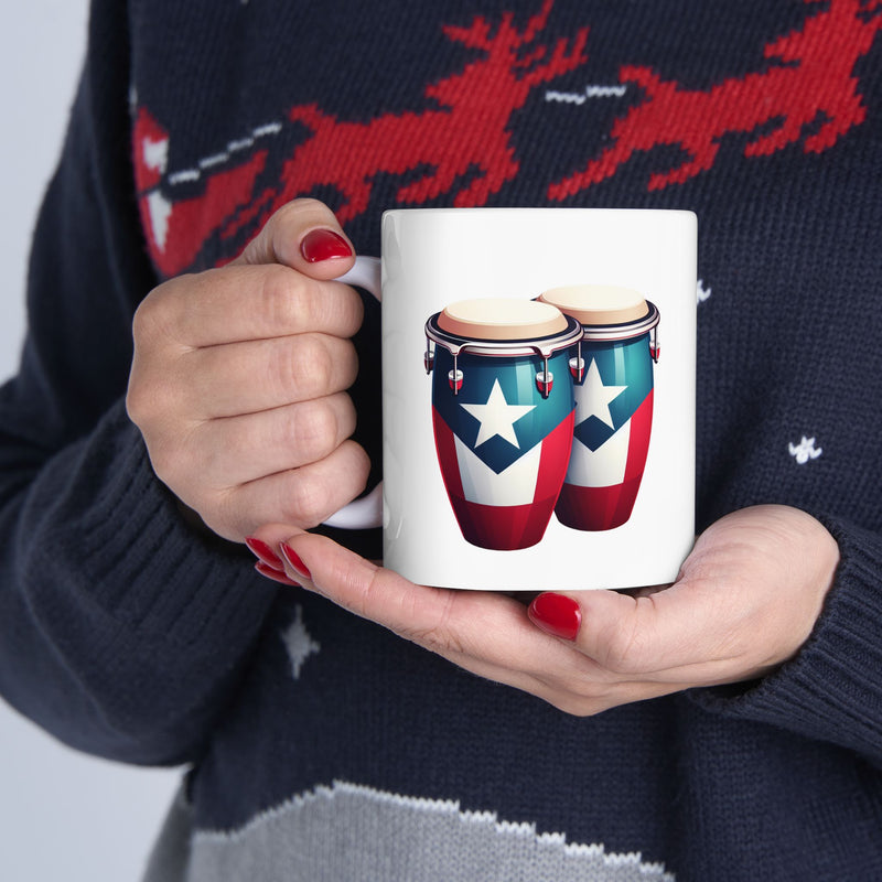 Puerto Rico Congas Ceramic Mug, Personalized 11oz