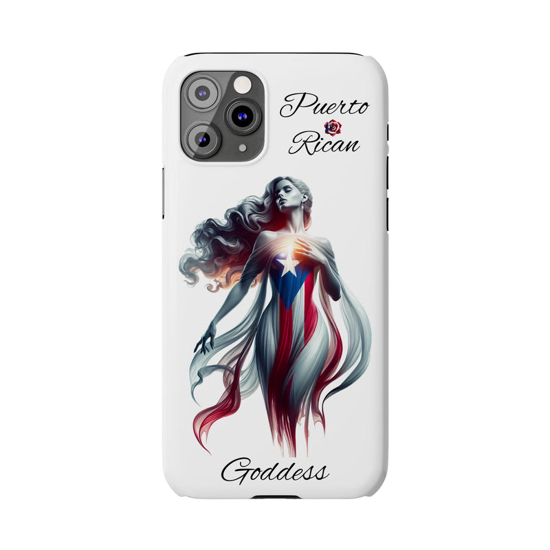 Puerto Rican Goddess White Slim Phone Cases - Rico Flag π΅π·π₯ -Weeeepa!, Puertoriquena