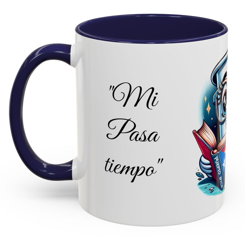 Coffee Mug - Reading Cup Mug - Puerto Rican Flag Design - Personalized Name - Book Lovers Gift