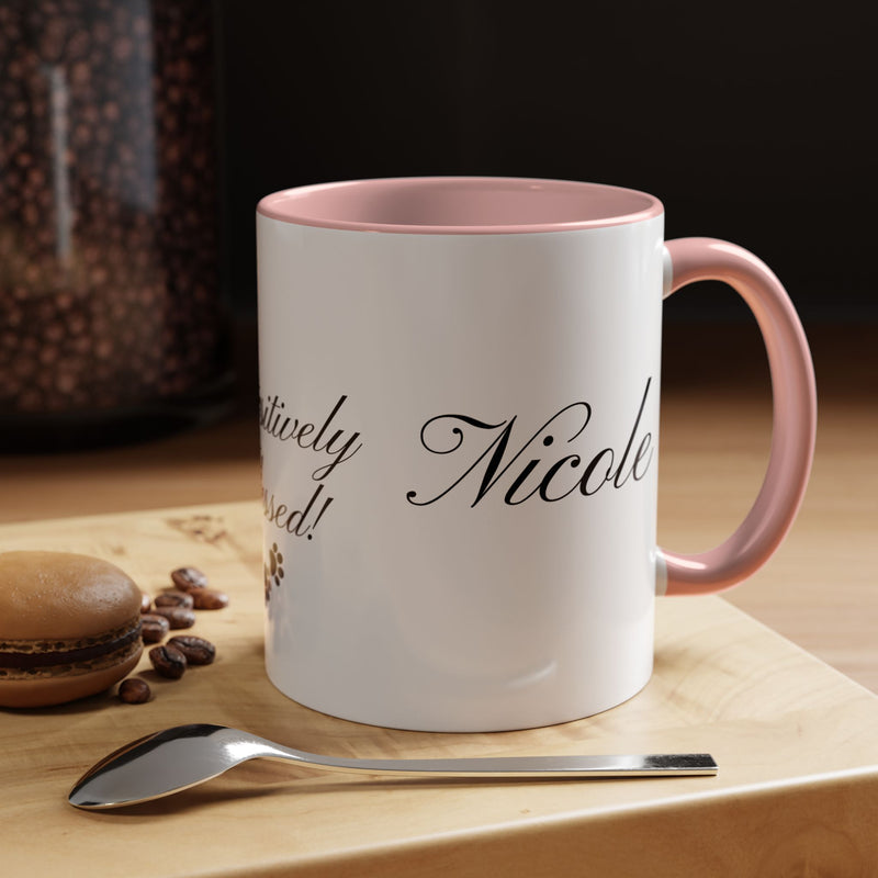 Personalized "Pawsitively Blessed!" Puppy Accent Coffee Mug (11, 15oz)