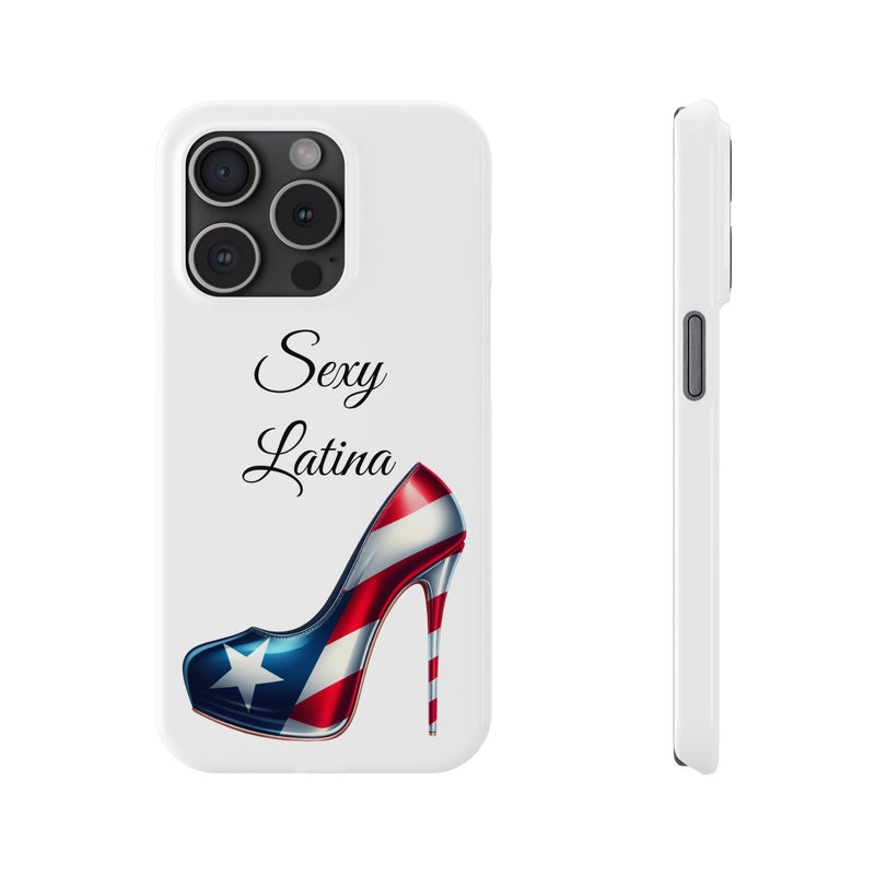 Puerto Rico Flag Sexy Latina Stiletto White Slim Phone Cases - Rico Flag π΅π·π₯ -Weeeepa!, Puertoriquena