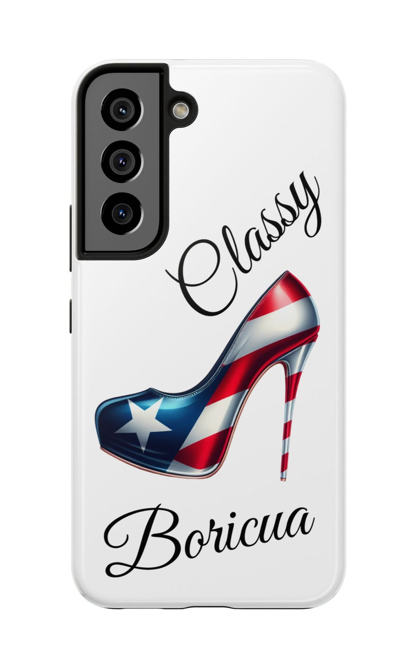 Galaxy Tough Phone Case Classy Boricua Stiletto - Puerto Rico Flag 🇵🇷🥁 -Weeeepa!