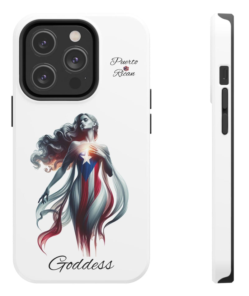 Puerto Rican Goddess White Tough iPhone case - Puerto Rico Flag 🇵🇷🥁 - Weeeepa!