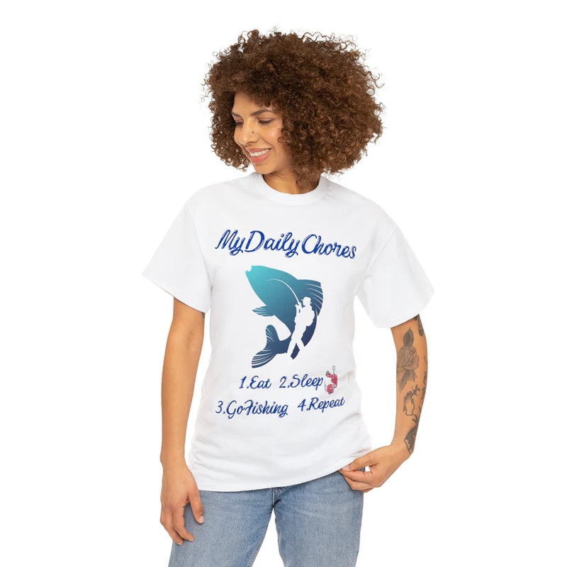 Fishing T Shirt - My Daily Chores, Eat, Sleep, Go Fishing and Repeat. View on Etsy Copy Active