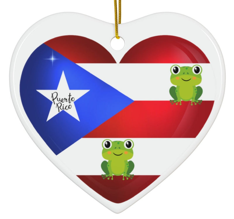 Puerto Rico Flag 🇵🇷- Coqui Ornament, 2-Side Print
