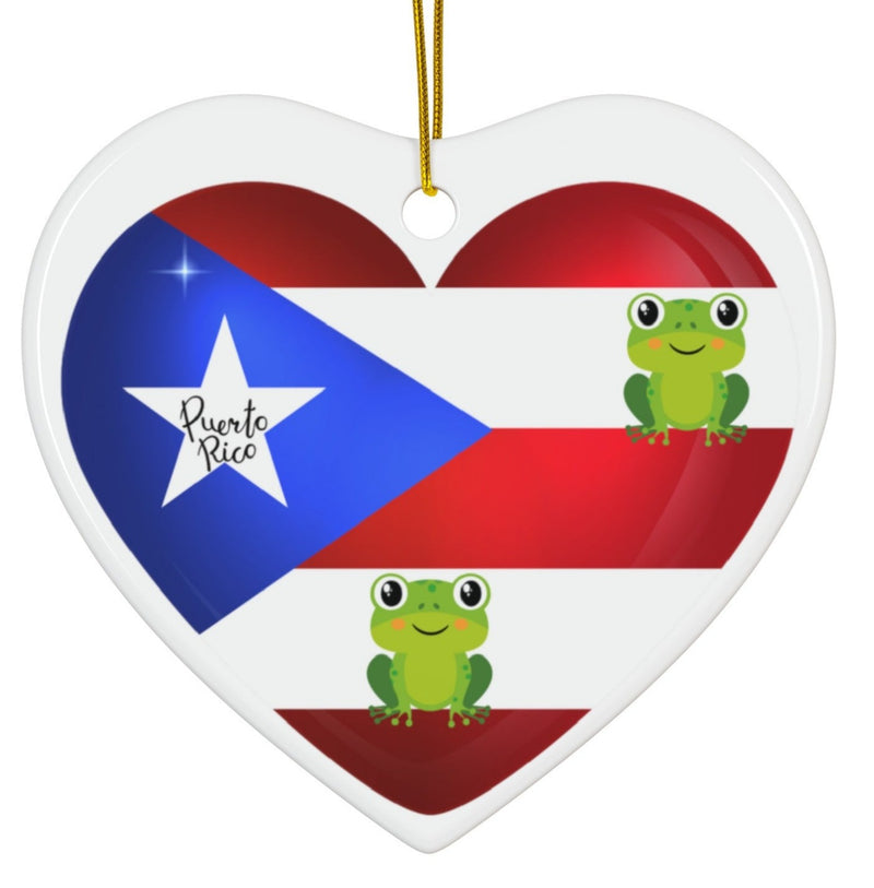 Puerto Rico Flag 🇵🇷- Coqui Ornament, 2-Side Print