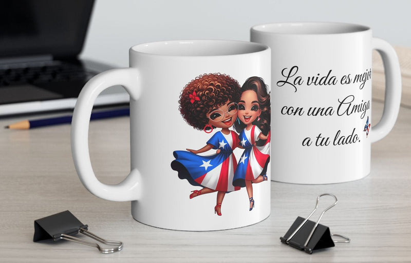 Latina Amiga Mug/Taza - La vida es mejor con una Hermana a tu lado.