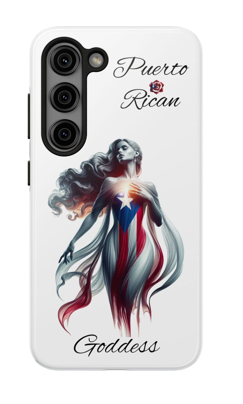 Galaxy Tough Phone case Puerto Rican Goddess - White - Puerto Rico Flag π΅π·π₯ - Weeeepa!