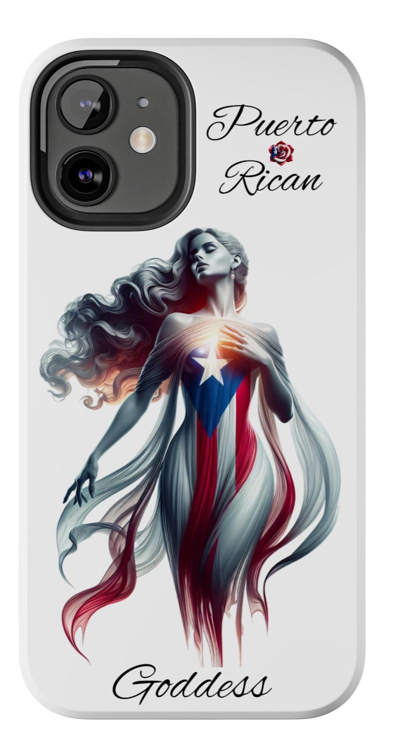 Puerto Rican Goddess White Tough iPhone case - Puerto Rico Flag 🇵🇷🥁 - Weeeepa!