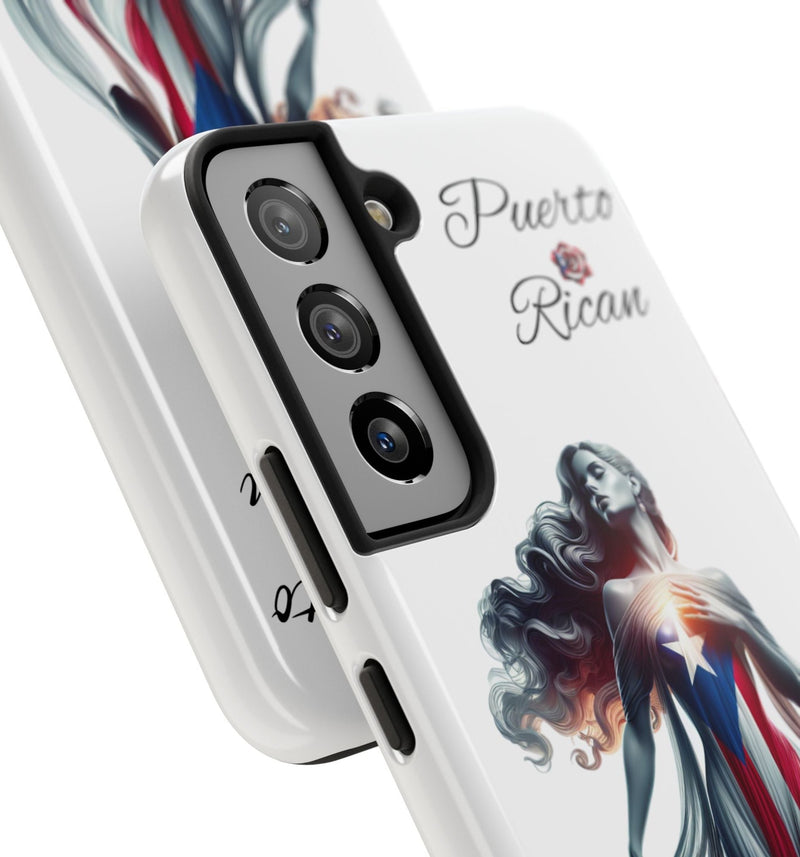 Galaxy Tough Phone case Puerto Rican Goddess - White - Puerto Rico Flag π΅π·π₯ - Weeeepa!