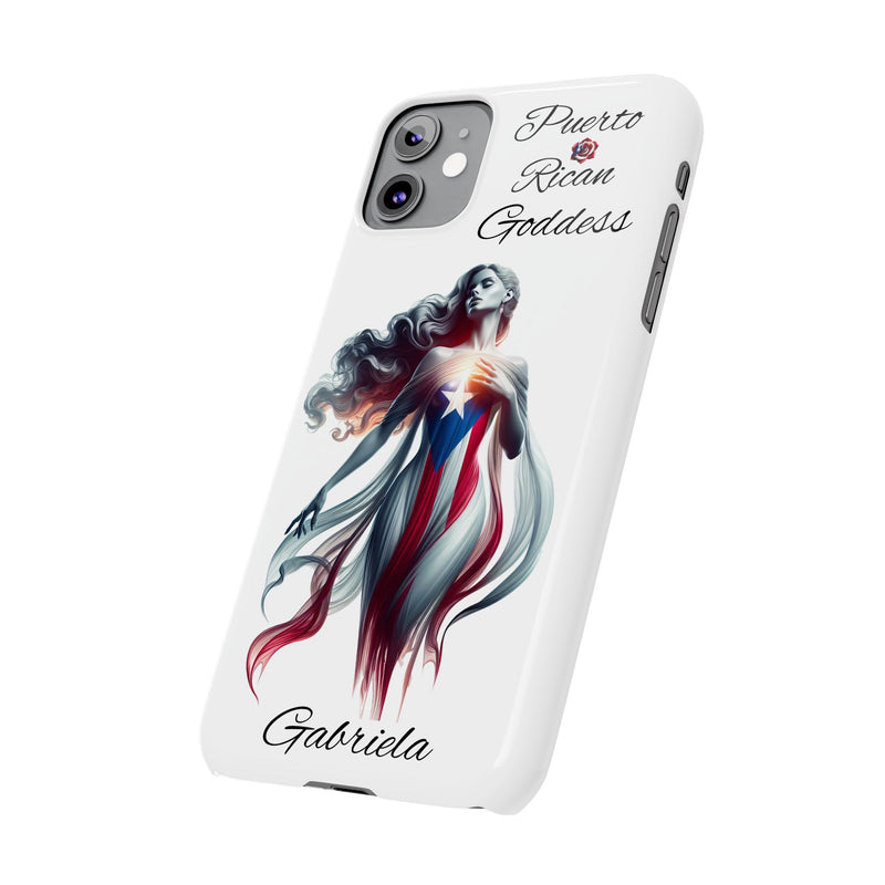 Personalized Puerto Rican Goddess White Slim iPhone Cases - Puerto Rico Flag π΅π·π₯ - Weeeepa!, Puertoriquena