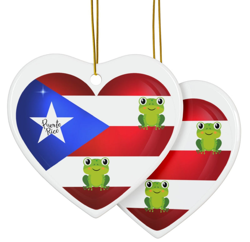 Puerto Rico Flag 🇵🇷- Coqui Ornament, 2-Side Print