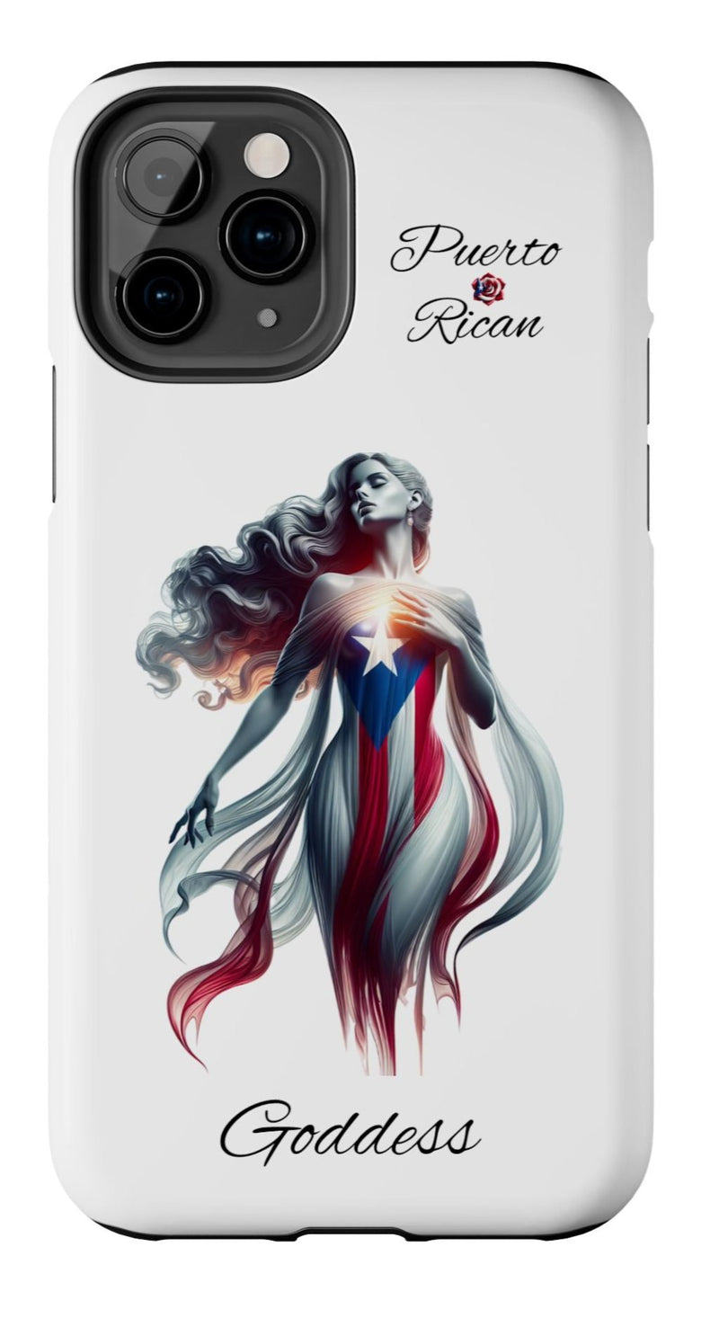 Puerto Rican Goddess White Tough iPhone case - Puerto Rico Flag 🇵🇷🥁 - Weeeepa!