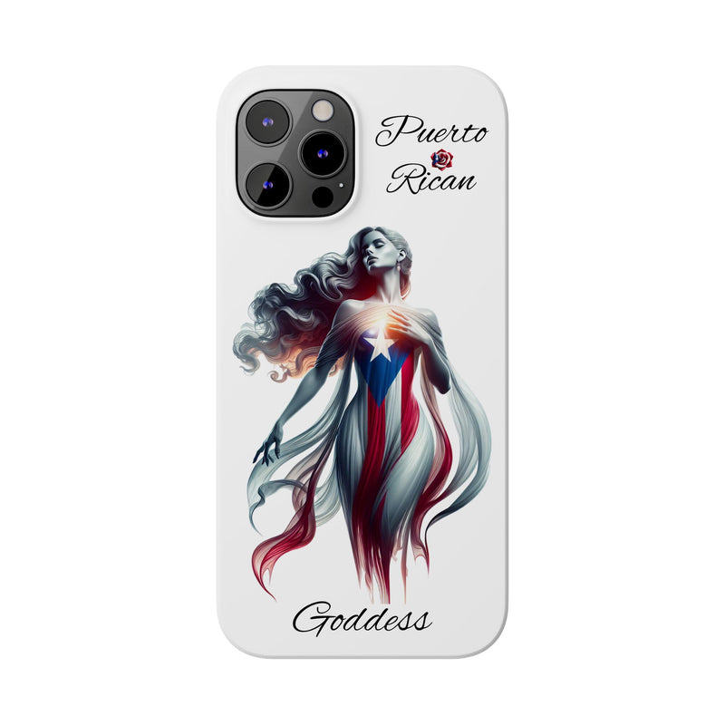 Puerto Rican Goddess White Slim Phone Cases - Rico Flag π΅π·π₯ -Weeeepa!, Puertoriquena