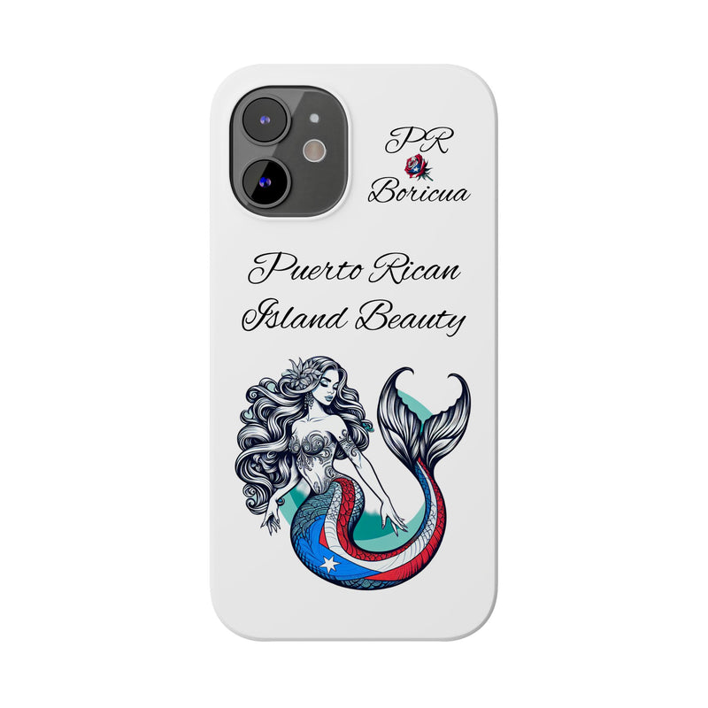 Puerto Rican Island Beauty Mermaid White Slim designer Phone Case - Puerto Rico Flag π΅π·π₯ -Weeeepa!