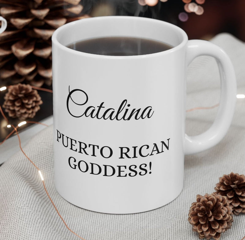 Personalized Puerto Rican Goddess Mug 11oz - Puerto Rico flag