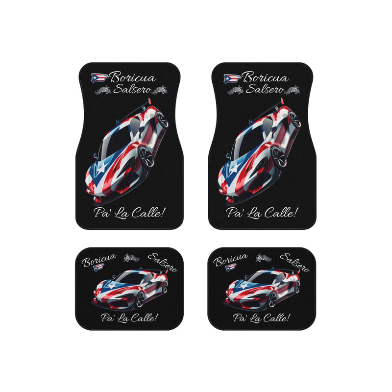PUERTO RICO BORICUA SALSERO šµš· PA' LA CALLE! CAR MATS (Set of 4)